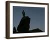 An Afghan Man Stands on a Huge Rock Next to the Now Abad Dinazung Monument-Rodrigo Abd-Framed Photographic Print