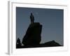 An Afghan Man Stands on a Huge Rock Next to the Now Abad Dinazung Monument-Rodrigo Abd-Framed Photographic Print