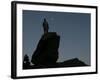 An Afghan Man Stands on a Huge Rock Next to the Now Abad Dinazung Monument-Rodrigo Abd-Framed Photographic Print