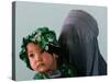 An Afghan Mother Waits with Her Daughter Before Attending Medical Care-null-Stretched Canvas