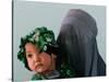 An Afghan Mother Waits with Her Daughter Before Attending Medical Care-null-Stretched Canvas
