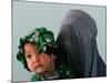 An Afghan Mother Waits with Her Daughter Before Attending Medical Care-null-Mounted Photographic Print