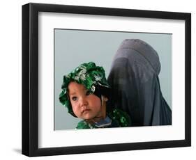 An Afghan Mother Waits with Her Daughter Before Attending Medical Care-null-Framed Photographic Print