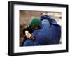 An Afghan Woman Holding Her Child Throws Back Her Burqa to See Her Way Along a Muddy Alley-null-Framed Photographic Print