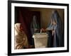 An Afghan Woman Wearing a Burqa Casts Her Ballot at a Polling Station-null-Framed Photographic Print