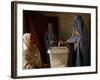 An Afghan Woman Wearing a Burqa Casts Her Ballot at a Polling Station-null-Framed Photographic Print