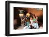 An African mother and her children, Tori, Benin-Godong-Framed Photographic Print