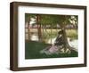 An Afternoon by a River with a King Charles Spaniel-Alexander M. Rossi-Framed Premium Giclee Print