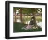 An Afternoon by a River with a King Charles Spaniel-Alexander M. Rossi-Framed Premium Giclee Print