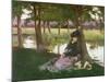 An Afternoon by a River with a King Charles Spaniel-Alexander M. Rossi-Mounted Giclee Print