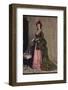 'An afternoon dress of green and pink silk. Very typical of the modes between 1868 and 1878', c1913-Unknown-Framed Photographic Print