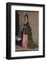 'An afternoon dress of green and pink silk. Very typical of the modes between 1868 and 1878', c1913-Unknown-Framed Photographic Print