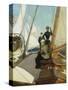 An Afternoon on the Sailing Boat-Albert Lynch-Stretched Canvas