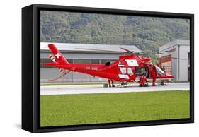 An Agustawestland Aw109 Helicopter of the Swiss Air Rescue-null-Framed Stretched Canvas