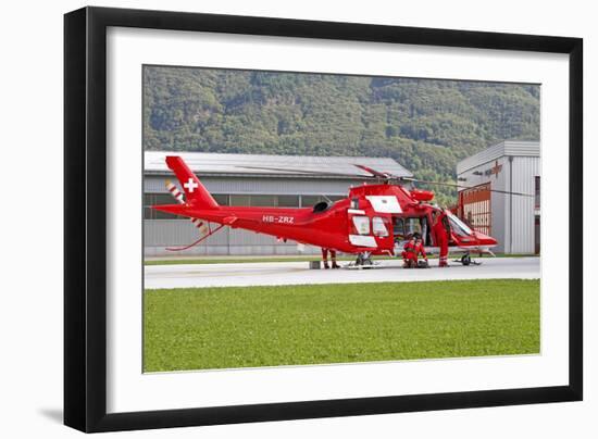 An Agustawestland Aw109 Helicopter of the Swiss Air Rescue-null-Framed Photographic Print