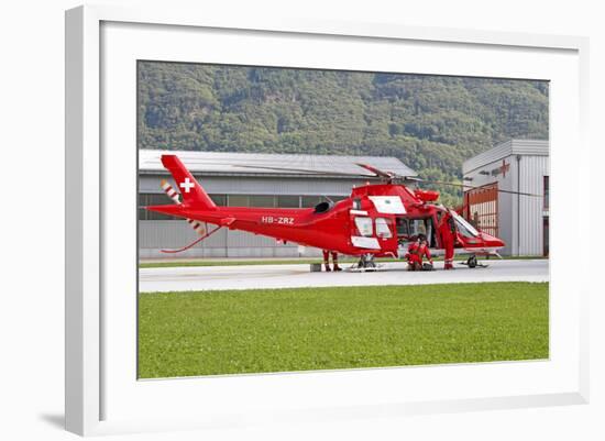 An Agustawestland Aw109 Helicopter of the Swiss Air Rescue-null-Framed Photographic Print