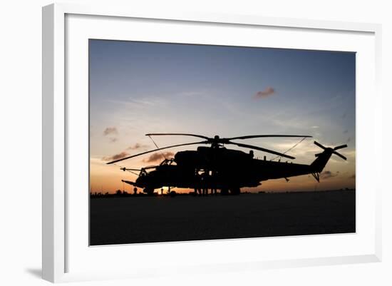 An Ah-2 Sabre at Sunset in Natal, Brazil-Stocktrek Images-Framed Photographic Print