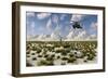 An Ah-64 Apache Black Ops Helicopter Flying to a Ufo Landing Site-null-Framed Premium Giclee Print