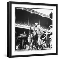 An Ailing Babe Ruth Thanking Crowd During Babe Ruth Day at Yankee Stadium-Ralph Morse-Framed Premium Photographic Print