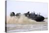 An Air-Cushion Landing Craft Approaches the Shore of Camp Al-Galail, Qatar-null-Stretched Canvas