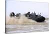 An Air-Cushion Landing Craft Approaches the Shore of Camp Al-Galail, Qatar-null-Stretched Canvas