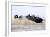 An Air-Cushion Landing Craft Approaches the Shore of Camp Al-Galail, Qatar-null-Framed Photographic Print