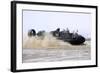 An Air-Cushion Landing Craft Approaches the Shore of Camp Al-Galail, Qatar-null-Framed Photographic Print