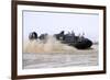 An Air-Cushion Landing Craft Approaches the Shore of Camp Al-Galail, Qatar-null-Framed Photographic Print