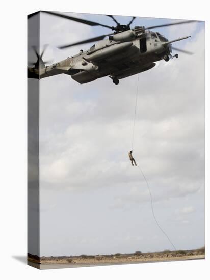 An Air Force Pararescueman Conducts a Combat Insertion and Extraction Exercise in Djibouti, Africa-null-Stretched Canvas