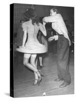 An Aircraft Worker Dancing with His Date at the Lockheed Swing Shift Dance-Peter Stackpole-Stretched Canvas