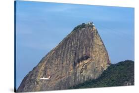 An Airliner Flies beneath Sugarloaf Mountain, Rio De Janeiro.-Jon Hicks-Stretched Canvas
