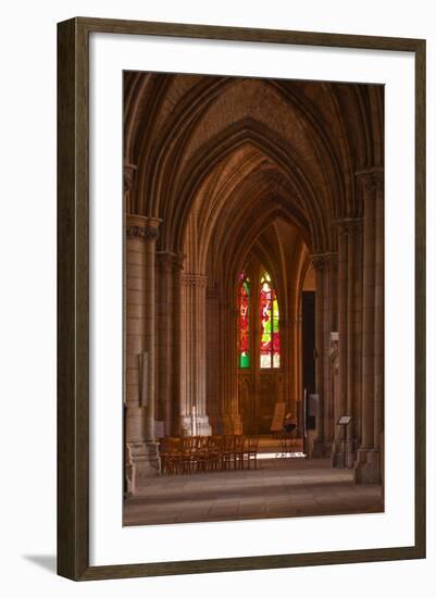 An Aisle in Saint-Cyr-Et-Sainte-Julitte De Nevers Cathedral, Nevers, Burgundy, France, Europe-Julian Elliott-Framed Photographic Print