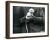 An Albino Old World Monkey, Genus Ceropithecus, Being Held at London Zoo, July 1922-Frederick William Bond-Framed Photographic Print