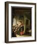 An Alchemist and His Assistant in their Workshop (Oil on Panel)-Frans Van Mieris-Framed Premium Giclee Print