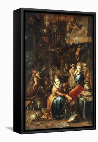 An Alchemist's Kitchen-Frans Francken the Younger-Framed Stretched Canvas