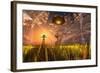 An Alien Being Directing its Spacecraft to Make Crop Circles-null-Framed Art Print