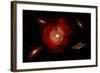 An Alien Flying Saucer Traveling Through the Vastness of Outer Space-null-Framed Art Print