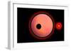 An Alien Planet and its Moon in Orbit around a Red Giant Star-null-Framed Premium Giclee Print
