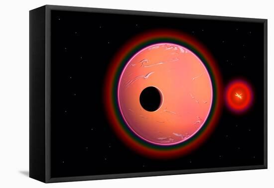 An Alien Planet and its Moon in Orbit around a Red Giant Star-null-Framed Stretched Canvas