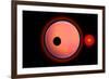 An Alien Planet and its Moon in Orbit around a Red Giant Star-null-Framed Art Print