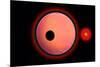 An Alien Planet and its Moon in Orbit around a Red Giant Star-null-Mounted Art Print