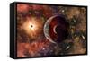 An Alien Planet and its Moon in Orbit around a Red Giant Star-null-Framed Stretched Canvas