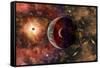 An Alien Planet and its Moon in Orbit around a Red Giant Star-null-Framed Stretched Canvas