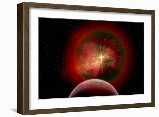 An Alien Planet and its Nebulous Sun-null-Framed Art Print