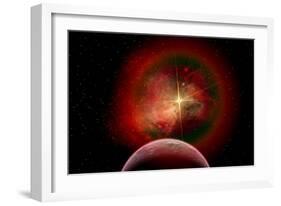 An Alien Planet and its Nebulous Sun-null-Framed Art Print