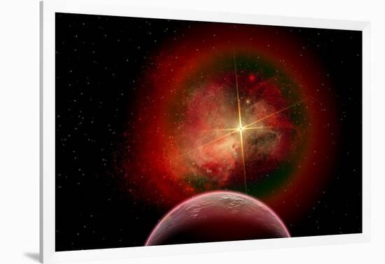 An Alien Planet and its Nebulous Sun-null-Framed Art Print