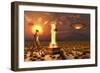 An Alien Returning to the Famous Crash Site in Roswell, New Mexico-null-Framed Premium Giclee Print