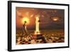 An Alien Returning to the Famous Crash Site in Roswell, New Mexico-null-Framed Art Print