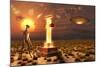 An Alien Returning to the Famous Crash Site in Roswell, New Mexico-null-Mounted Art Print