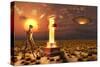 An Alien Returning to the Famous Crash Site in Roswell, New Mexico-null-Stretched Canvas